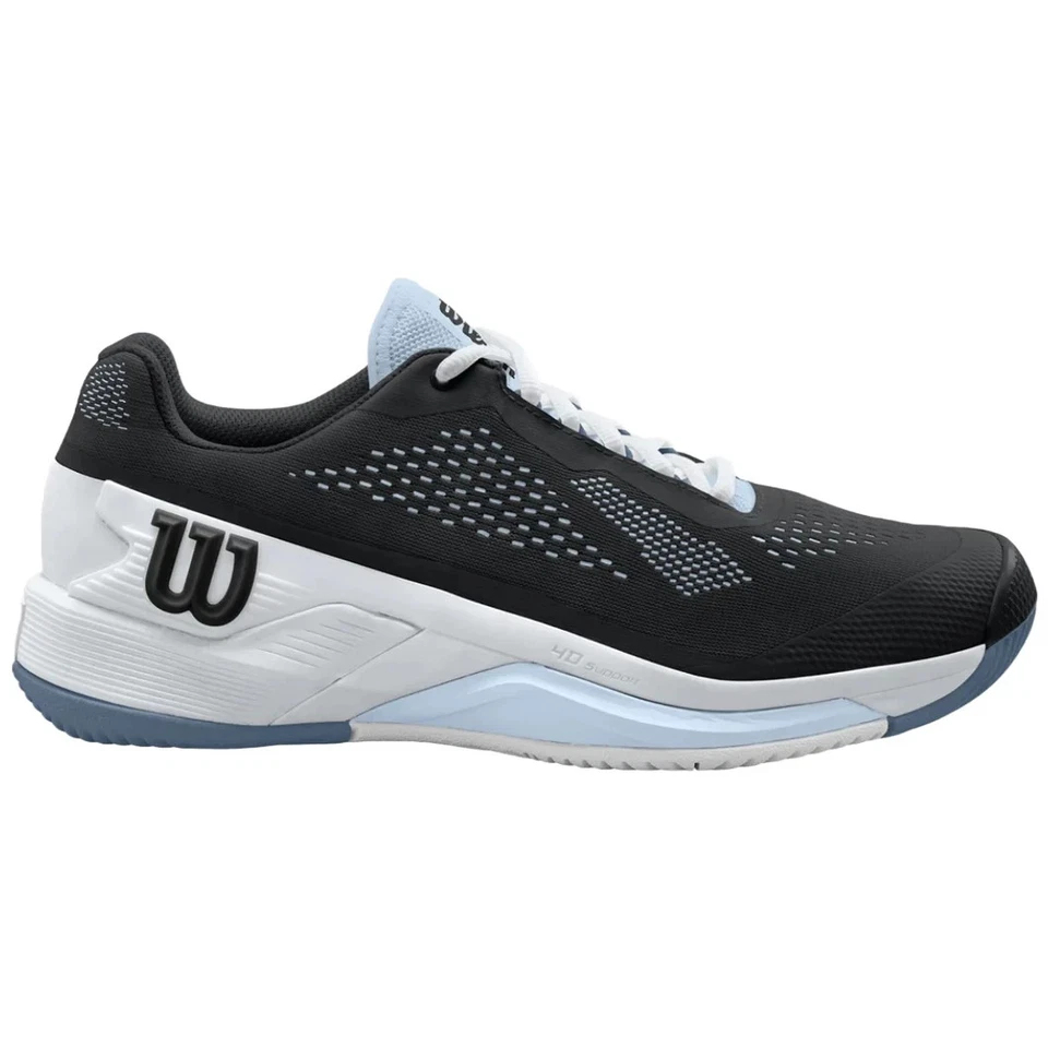 Wilson Womens Rush Pro 4.0 Shoes Blk/Wht/China Bl Size 9.5 - FREE Stringing&Grip - Image 1 of 1