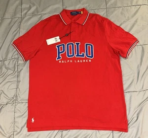 Polo Ralph Lauren SpellOut Classic Fit Polo Mesh Shirt Mens Size Large Brand New - Picture 1 of 14