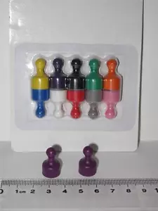 10 Neodym starke bunte Tenpin Kegelmagnete 12 mm Durchmesser 20 mm hoch - Bild 1 von 3