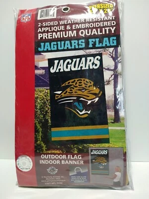 Banner bordado con apliques de Jacksonville Jaguars con licencia NFL 28" X 44" Foto 1 de 2