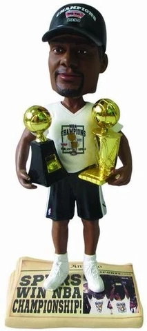 San Antonio Spurs Tim Duncan NBA Champion Newspaper Bobble Head NIB 8" Cover