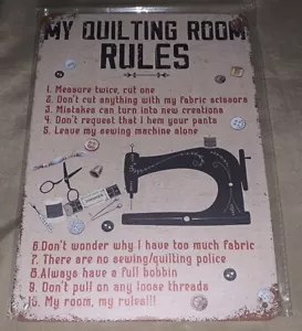 My Steppzimmer Regeln lustig Hobby Metallschild Wandkunst Wohnkultur 8 Zoll x 5,5 Zoll - Bild 1 von 2