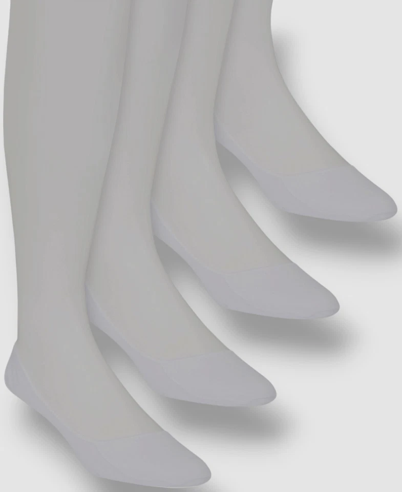 Calvin Klein Men's White 4-Pair Classic Cotton No-Show Liner Socks Shoe OS - Image 1 of 1