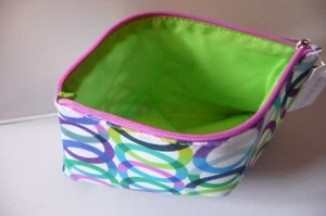 'CIRCLES' MAKE UP COSMETICS BAG KAPITZA + CLINIQUE 9.75" X 5.5" X 2.5" BRAND NEW - Picture 1 of 4