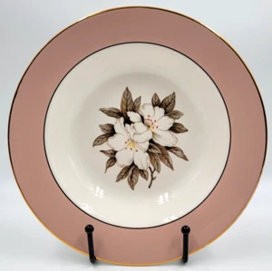 Cuencos de sopa con adornos dorados Sevron Fair Lady florales 8 1/4" rosa fina China vintage - Imagen 1 de 3
