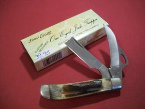 1980s Frost Cutlery One Eyed Jack Trapper One Arms Mans Stag Pocket Knife, NIB - Picture 1 of 4