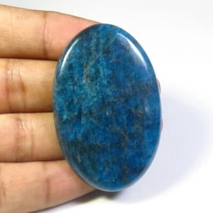 Apatite Cabochon Oval Loose 50x32x5mm Natural Blue apatite Gemstone 91cts AT-28 - Picture 1 of 10