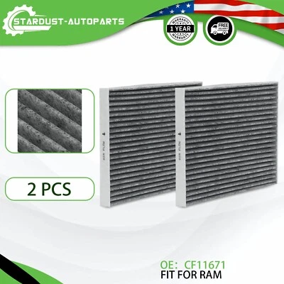 2X Cabin Air Filter for Ram1500 2500 3500 4500 5500 2016-2023 68318365AA CF11671 - Image 1 of 4