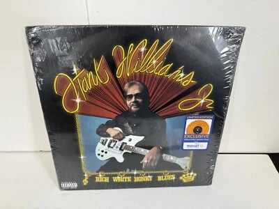 Hank Williams Jr - Rich White Honky Blues Limited Yellow Red Splatter Vinyl LP - Image 1 of 4