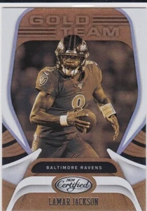 LAMAR JACKSON Football CERTIFIED GOLD TEAM Insert Card BALTIMORE RAVENS - Picture 1 of 2