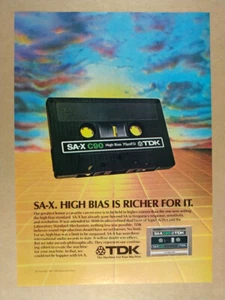 Cinta de casete TDK SA-X 1981 anuncio impreso vintage - Imagen 1 de 1