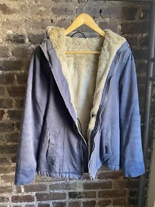 Hoodlamb Ladies Coat Jacket Blue Size XS Vegan Sustainable Hemp - Picture 1 of 24