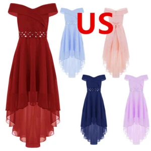 Flower Girls Kids Dress Pageant Party Formal Wedding Bridesmaid Princess Gown - Picture 1 of 57