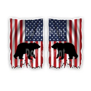 Calcomanía de oso bandera americana ventana camión pistola caja fuerte EE. UU. pegatina - Imagen 1 de 12