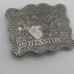 Vintage 1987 Hesston National Finals Rodeo Bronc Rider Fred Fellows Gürtelschnalle - Bild 1 von 7