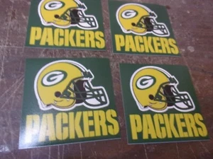 SET OF 4 GREEN BAY PACKERS DRINK COASTERS NEW HANDMADE FAST SHIPPING - Picture 1 of 2