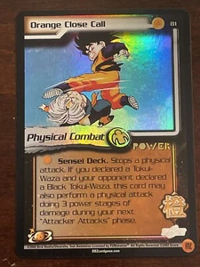 DBZ CCG ORANGE CLOSE CALL HOLO FOIL RARE 81 LIMITED DRAGON BALL Z SCORE TCG - Picture 1 of 12