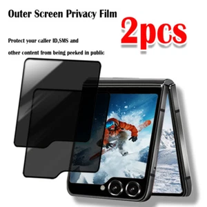 Protector de pantalla de privacidad de vidrio templado exterior 2 piezas para Samsung Galaxy Z abatible 5/6 - Imagen 1 de 10