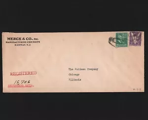 OPC 1945 Rahway NJ Registrado Merck & Company Perfins M M3 47028 - Imagen 1 de 3