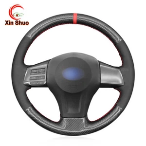 Cubierta de volante de coche de gamuza negra para Subaru Forester Impreza Legacy Outback - Imagen 1 de 11