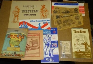 odd ephemera lot from estate sale - Western Prints, Massachusetts Map, etc. - Picture 1 of 6