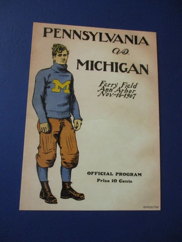 1907 Pennsylvania vs Michigan Ferry Field  Postcard Official Reproduction * Cover