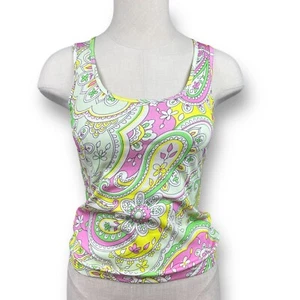 Julie Brown NY Tank Top Sleeveless Knit Dream Machine Retro Paisley Small NWT - Picture 1 of 7