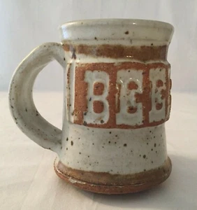 Rustic "BEER" Mug with Speckled Glaze - Bild 1 von 5