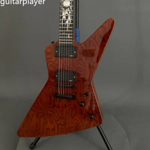 Chitarra elettrica personalizzata Brown Ken Explorer Solar Fire Inlay James Hetfield Active - Foto 1 di 10