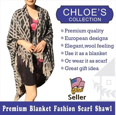 Premium Quality Luxury Blanket Hot Fashion Scarf Wrap Shawl Throw Pattern 50x60 - Image 1 of 4