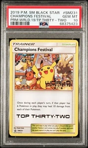 Pokemon Worlds 2019 Champions Festival TOP-32 SM231 *POP 13* PSA 10 GEMA MT - Imagen 1 de 2