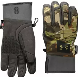 UNDER ARMOUR MEN'S MEDIUM STORM COLDGEAR MID SEASON HUNT CAMO GLOVES NWT - Picture 1 of 8