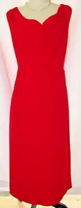 New Halston Modern Midi Little Red Dress USA Size 14 Free USA Shipping - Picture 1 of 8