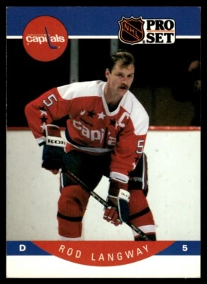 1990-91 Pro Set #314 Rod Langway Washington Capitals - Image 1 of 2