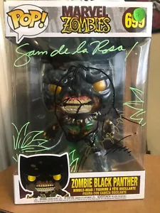 Sam De La Rosa Signed And Sketched Zomie Black Panther 10 inch Funko - Picture 1 of 1