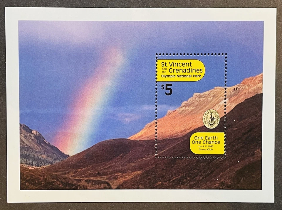 ST VINCENT SIERRA CLUB CENTENNARY STAMPS SS 1997 MNH MOUNTAIN SUMMIT LANDSCAPE - Image 1 of 1