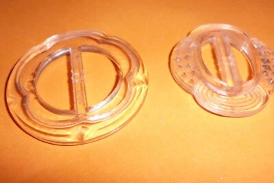 2 hebillas antiguas checas de vidrio transparente Art Deco Checoslovaquia Foto 1 de 4