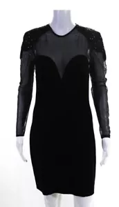 Vestido Vaina De Colección Tadashi Para Mujer Pequeño Estrás Malla Ponte Elástico Negro EE. UU. C2 - Imagen 1 de 9