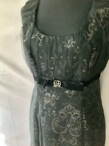 Tracy Reese Plenty schwarz und silber Spitze Party Empire Kleid Größe 12-neu - Bild 1 von 10