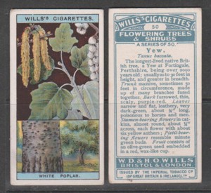 CIGARETTE CARDS Wills 1924 Flowering Trees & Shrubs - complete set