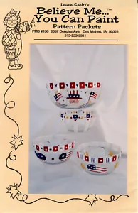 "Americana Glass Bowls" ©2002 Laurie Speltz's Believe Me...You Can Paint Pattern - Picture 1 of 7