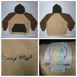 Camp High Collective Brown Sherpa Deep Pile Fleece Teddy Bear Pullover Hoodie XL - Picture 1 of 11