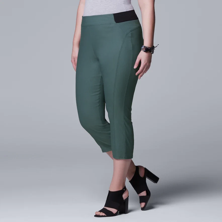 NUEVO Leggings Capri Simply Vera Wang Para Mujer Modernos Forma Sarga Azul Plus 3X Nuevos con Etiquetas Foto 1 de 4