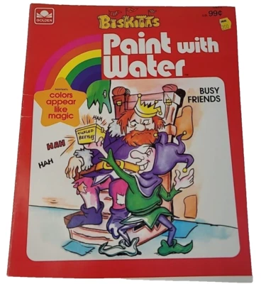 The Biskitts Busy Friends Paint With Water Golden Books Hanna Barbera VTG 1984 Foto 1 de 4