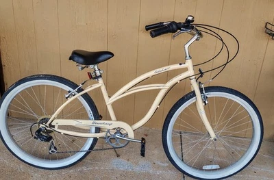 lady's Firmstrong Urban  26" fat tire  Beach Cruiser Bike 7 Speed Tan.  - Image 1 of 4