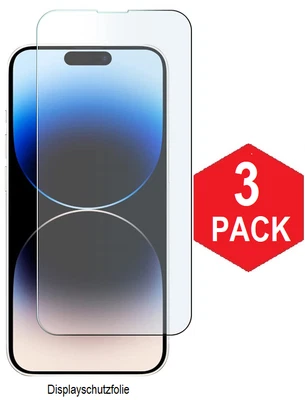 3x Panzerfolie iPhone 16 15 14 13 12 11 X PRO MAX Echt Glas Display Schutzfolie - Bild 1 von 4