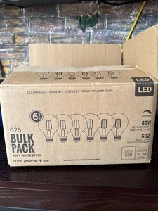 4-PK LED 500lm 5W G25 120V 2700K =60W DIMMABLE Soft White LIGHT BULB FG25D6027EC - Picture 1 of 4