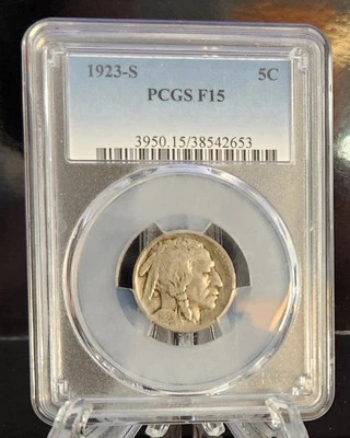 1923 S BUFFALO NICKEL PCGS F15 - Image 1 of 4