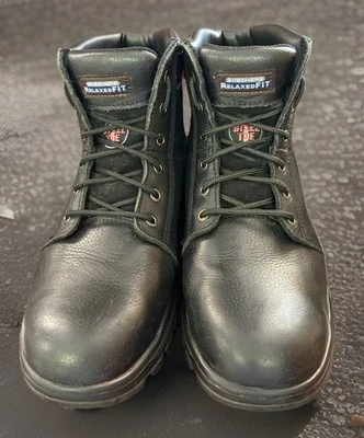 Bota de trabalho Skechers Task Force masculina preta 77009 biqueira de aço com cadarço preta tamanho:13 - Imagem 1 de 4