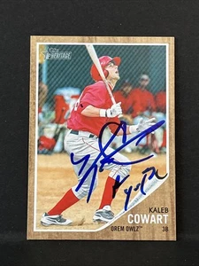 Tarjeta de béisbol autografiada firmada por Kaleb Cowart 2011 Topps Heritage ligas menores - Imagen 1 de 1